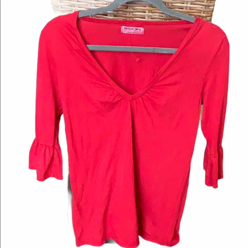 Michael Stars original red ruffle tee - Picture 6 of 6